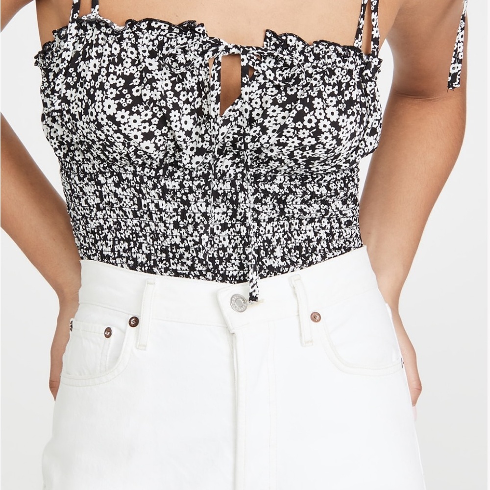 Free People Black and White Floral Bodysuit - Picture 2 of 15